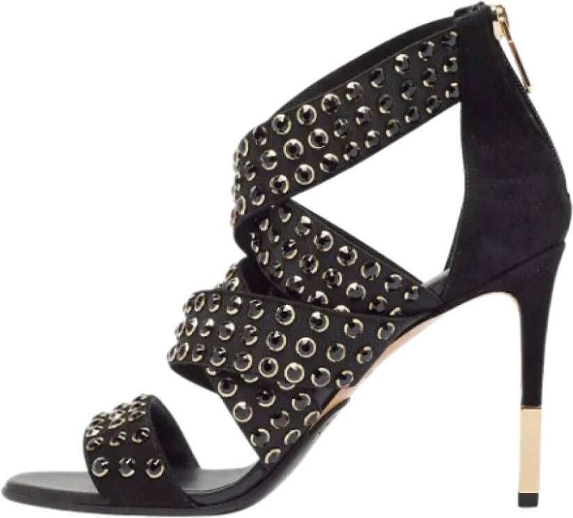 Balmain Pre-owned Fabric sandals Black Dames