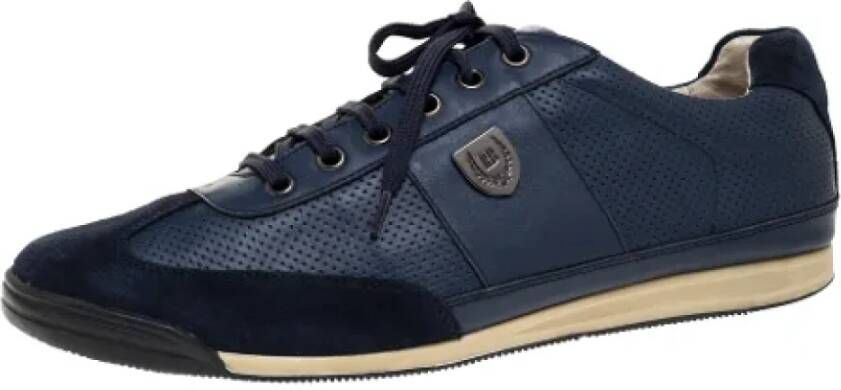 Balmain Pre-owned Leather sneakers Blue Dames