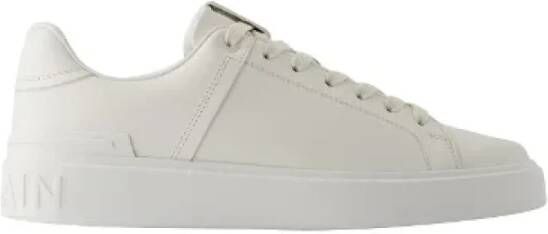 Balmain Pre-owned Leather sneakers White Heren
