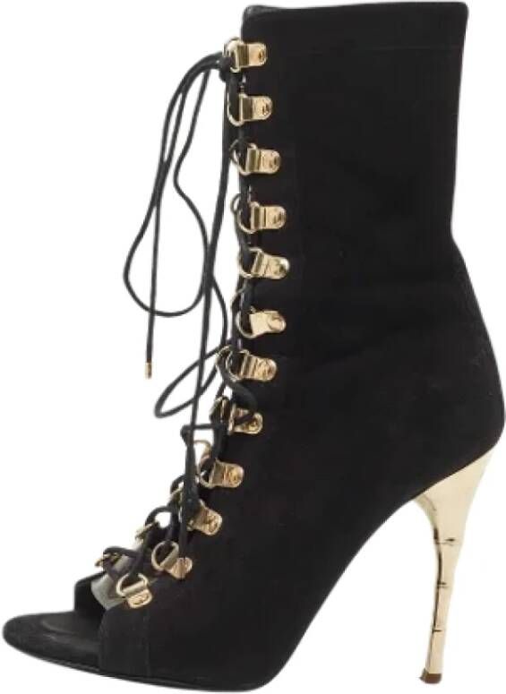 Balmain Pre-owned Suede boots Black Dames