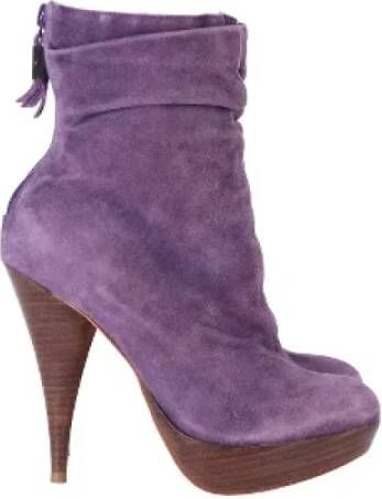 Balmain Pre-owned Suede boots Purple Dames