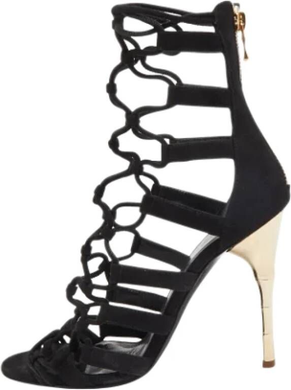 Balmain Pre-owned Suede sandals Black Dames