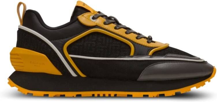 Balmain Racer nylon- en leren trainers Black Heren