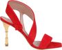 Balmain Rode Suède Sandalen met Vierkante Neus Red Dames - Thumbnail 1