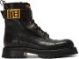 Balmain Zwarte Combat Enkellaarzen met Gouden PB Logo Black Dames - Thumbnail 1