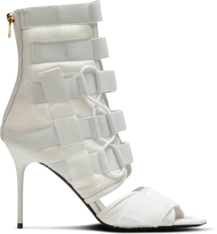 Balmain Uma sandalen met klittenband en mesh White Dames