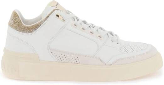 Balmain Casual Witte Sneakers Kalfsleer Suède White Heren