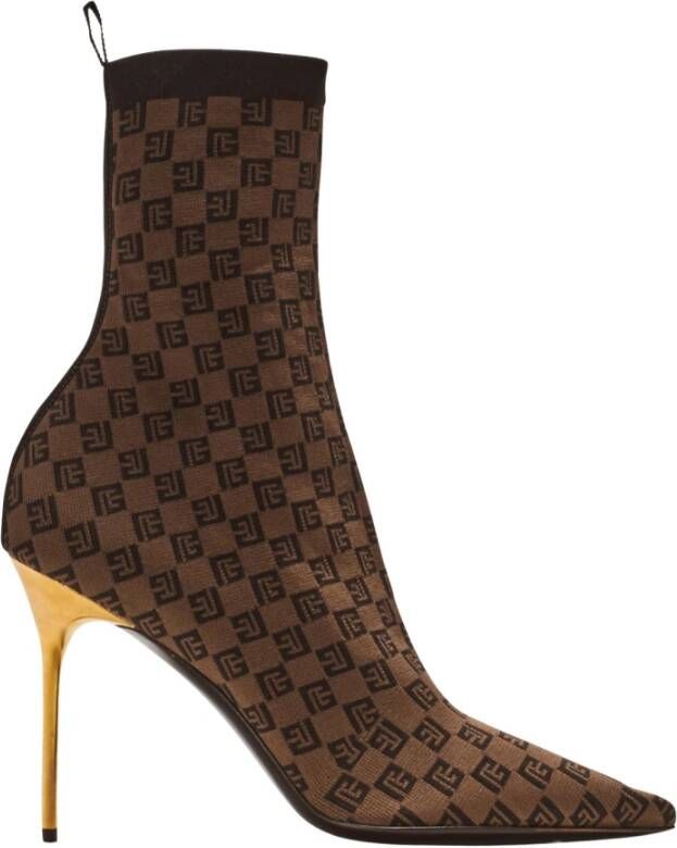 Balmain Skye laarzen met jacquard Bruin - Foto 1