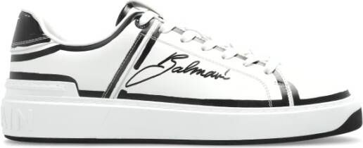 Balmain B-Court bedrukte kalfsleren sneakers White Heren