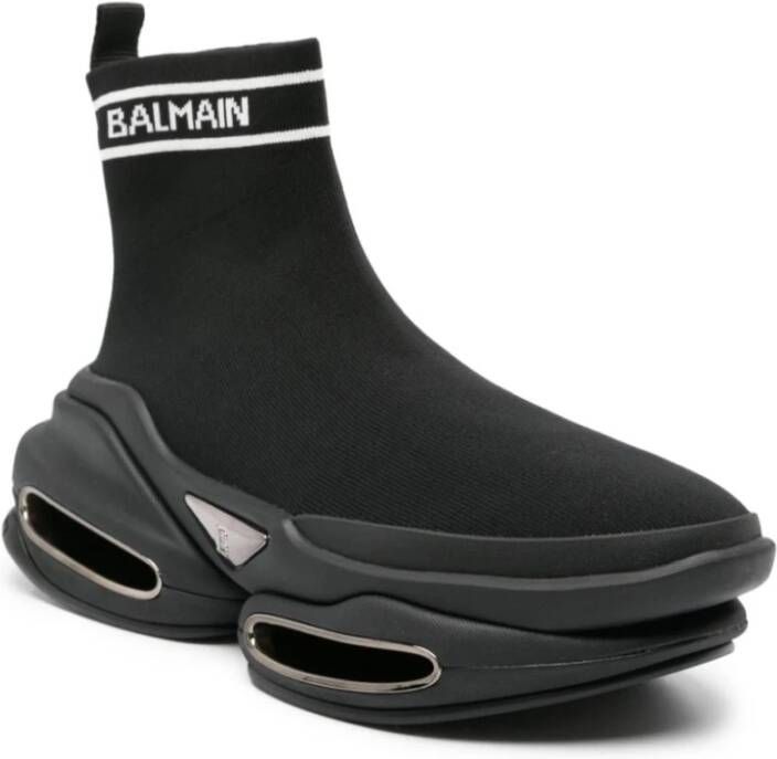 Balmain Zwarte Sok Ontwerp Sneakers Black Heren