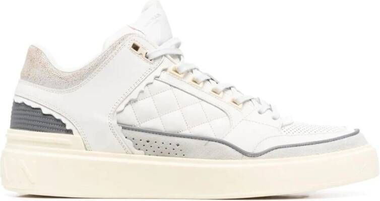 Balmain Luxe Witte Leren Sneakers White Heren