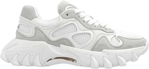 Balmain B-East trainer van leer suède en mesh. White Dames