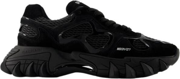 Balmain Zwarte Sneakers met Contrasterend Logo Borduursel Black Heren