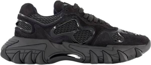 Balmain Zwarte Sneakers met Contrasterend Logo Borduursel Zwart Heren