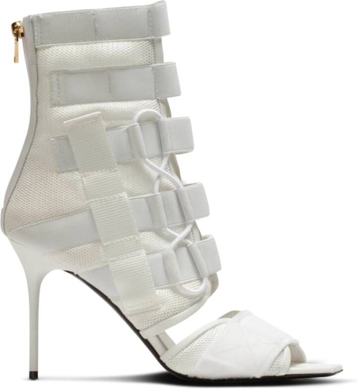 Balmain Uma sandalen met klittenband en mesh White Dames