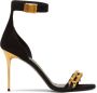 Balmain Uma suède en ketting sandalen Black Dames - Thumbnail 1