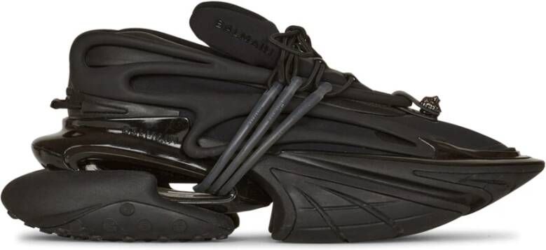 Balmain Baskets basses Unicorn en néoprène et cuir Zwart Heren