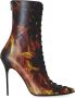 Balmain Uria ankle boots in Fire print leather Oranje Dames - Thumbnail 1