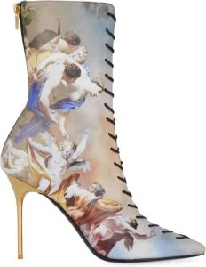 Balmain Uria ankle boots in Sky print leather Meerkleurig Dames