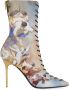 Balmain Uria ankle boots in Sky print leather Meerkleurig Dames - Thumbnail 1