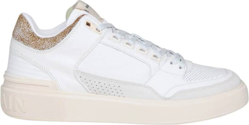 Balmain Witte Court Mid Top Sneakers White Heren