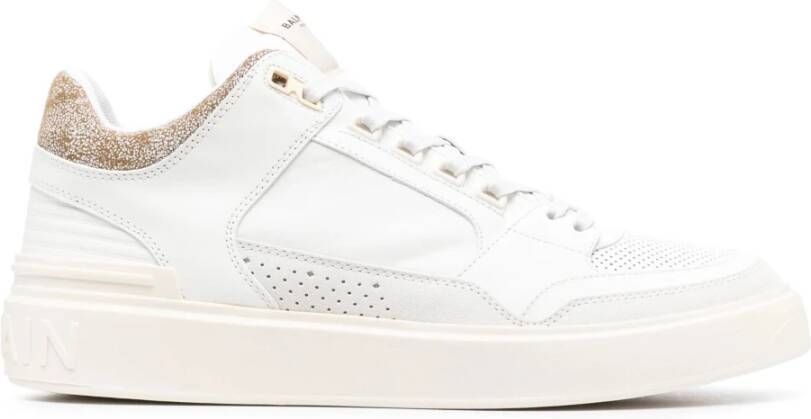 Balmain Witte Court Mid Top Sneakers White Heren