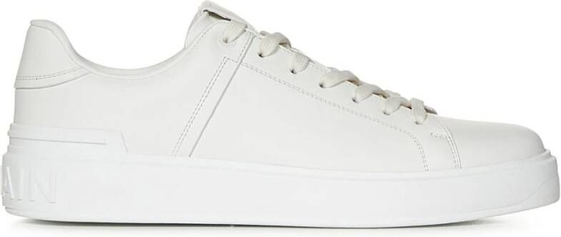 Balmain Witte Leren Sneakers met TPU-zool White Heren