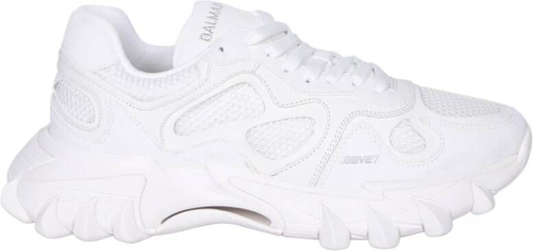 Balmain B-East trainers in leer suède en mesh White Heren