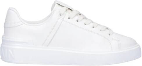 Balmain Witte Leren Sneakers met Puntige Neus White Dames
