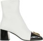 Balmain Zwarte Enkellaarzen met Patentdetail White Dames - Thumbnail 1