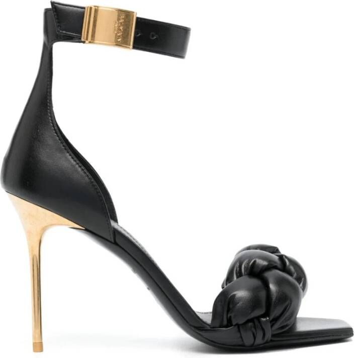 Balmain Zwarte Gevlochten Hoge Hak Pumps Black Dames