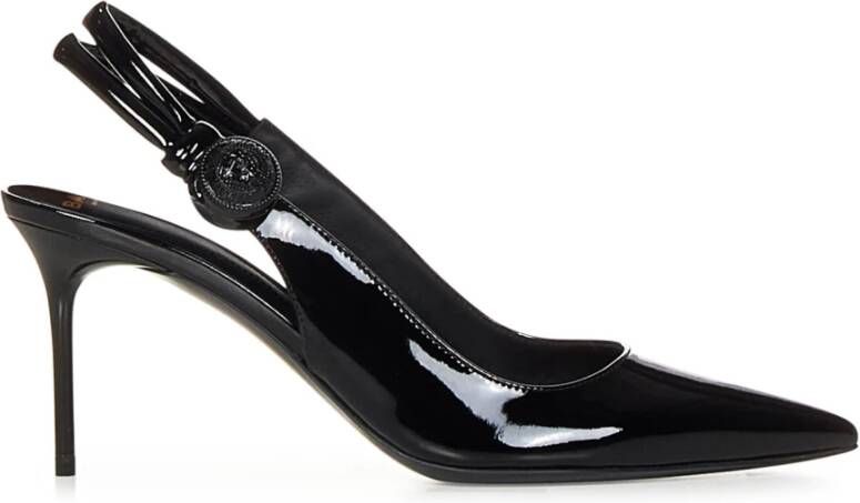 Balmain Zwarte Lakleren Slingback Pumps Black Dames