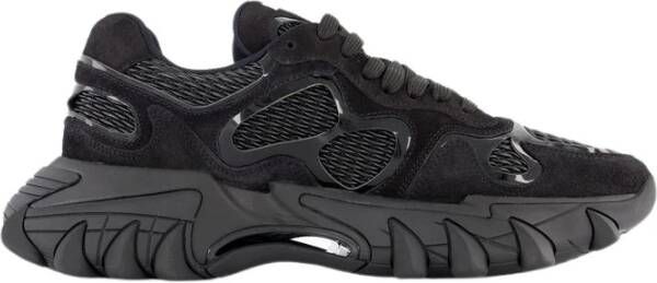 Balmain Zwarte Sneakers met Contrasterend Logo Borduursel Zwart Heren