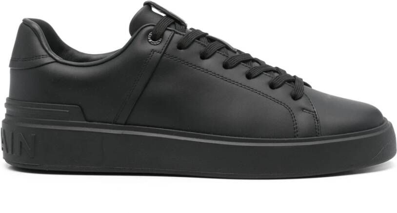 Balmain Court Leren Sneakers Elegant Modern Ontwerp Black Dames