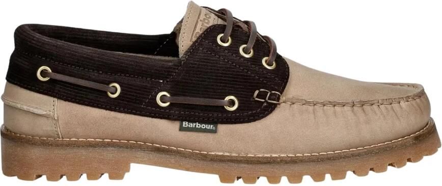 Barbour Leren dekschoenen bruin beige - Foto 5