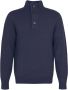 Barbour Blauwe Merinowollen Trui met Alcantara Elleboogstukken - Thumbnail 1
