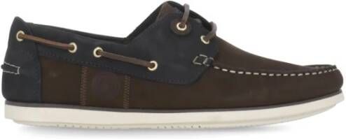 Barbour Bruin Leren Loafers Ronde Neus Schoenen