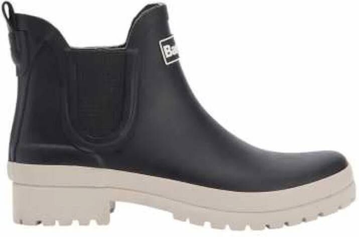 Barbour Low-Top Sneakers Boots Caoutchouc Mallow chelsea noir semelle sable in zwart