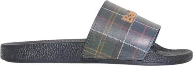 Barbour Geruite strandslippers met logo