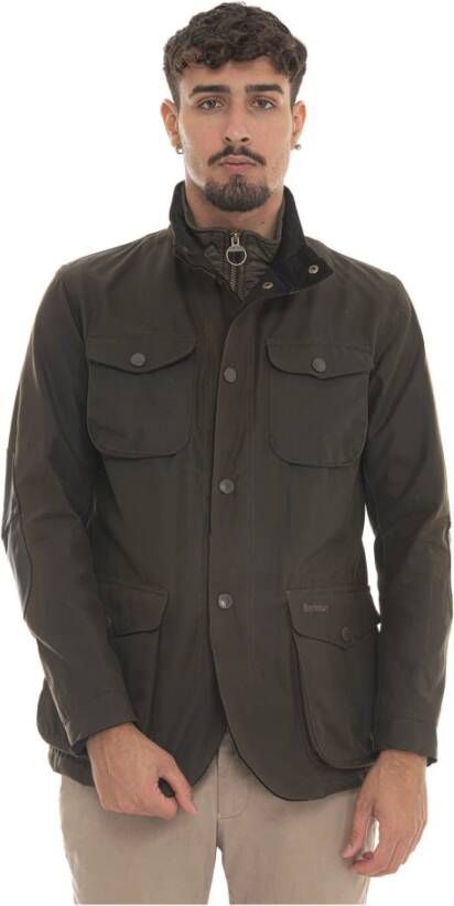 Barbour Gewaxte Field Jacket met Elleboogstukken