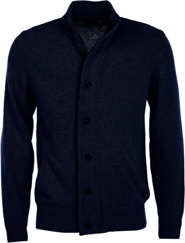 Barbour Sweater met rits elleboogstukken en borduursel