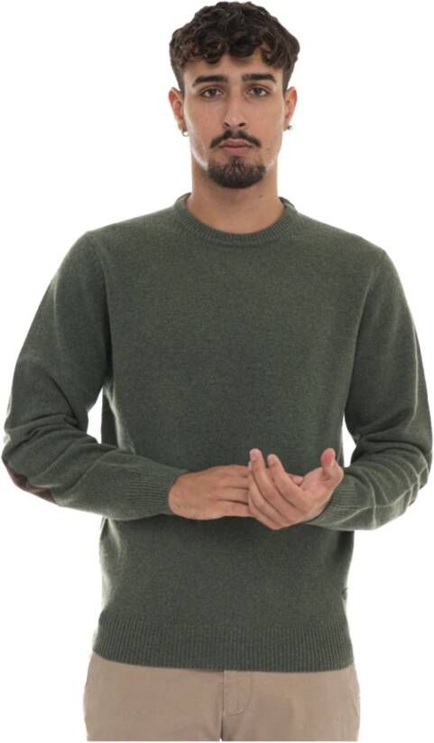 Barbour Wollen trui met contrast elleboog patches