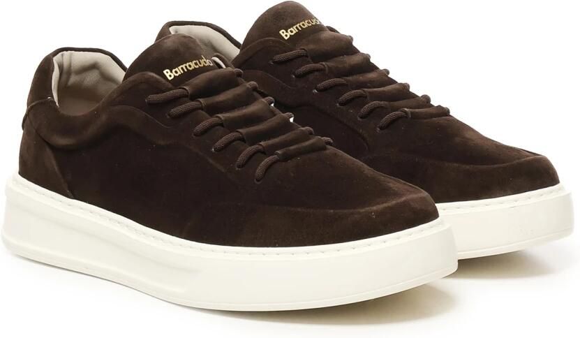 Barracuda Bruine Suède Sneakers met Logodetails