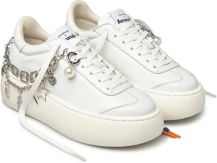 Barracuda Witte Leren Modeschoenen met Charme