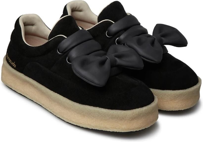 Barracuda Zwarte Crane Sneaker Suède Elastische Boog