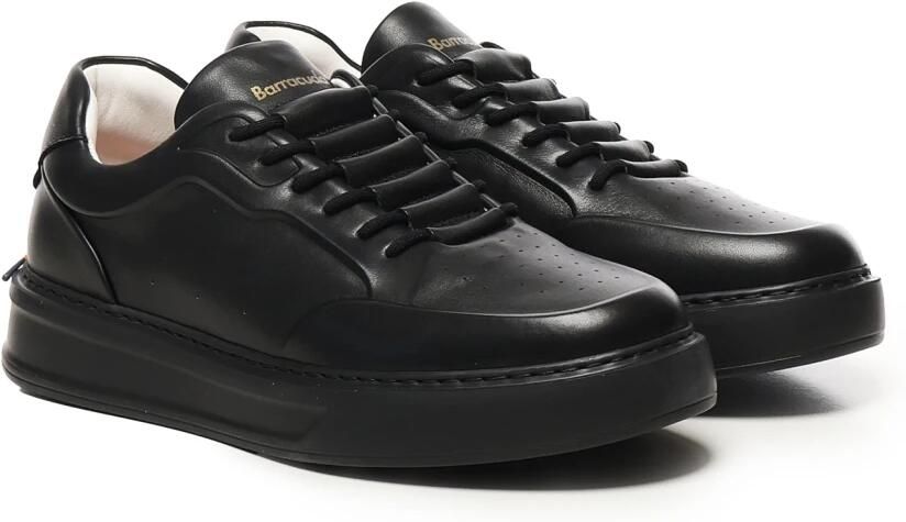 Barracuda Zwarte Leren Sneakers met Logodetails