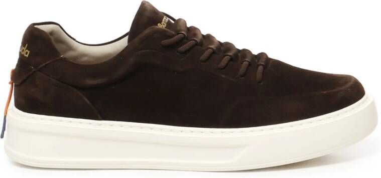 Barracuda Bruine Suède Sneakers met Logodetails