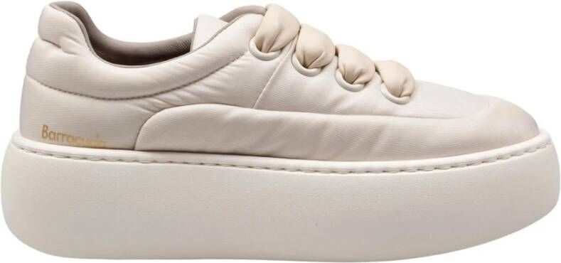 Barracuda Crème Sneakers Stijlvolle Veterschoenen