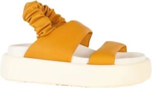 Barracuda Flat Sandals Geel Dames