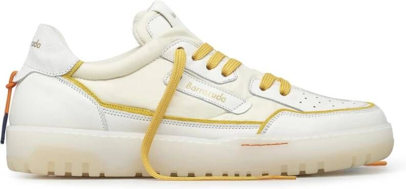 Barracuda Leren sneakers uit de jaren 80 in wit oranje White Heren